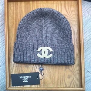 Chanel Gray Wool Beanie
